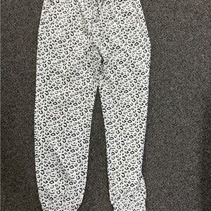 Women's Black and White Patterned Joggers